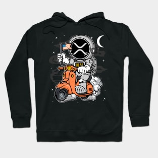 Astronaut Scooter Ripple XRP Coin To The Moon Crypto Token Cryptocurrency Blockchain Wallet Birthday Gift For Men Women Kids Hoodie